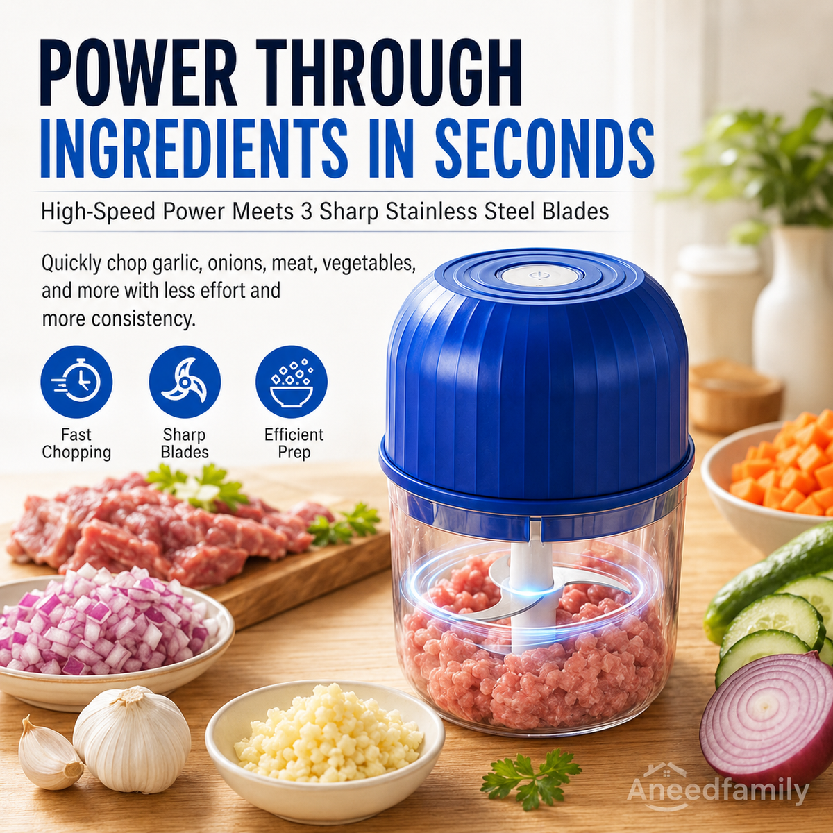 Wireless Efficient Electric Mini Food Chopper