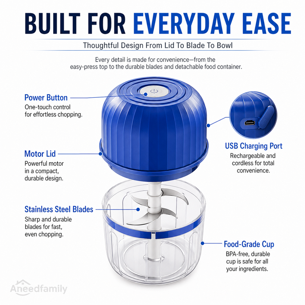 Wireless Efficient Electric Mini Food Chopper
